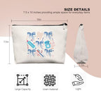 Smile Dental Care Makeup Bag, Cute Tooth & Bow Cosmetic Pouch for Dental Assistant Hygienist Dentist Gift for Women