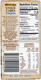 Massel Ultracube Stock Cubes Chicken Style Broth - No MSG, Gluten-Free, Bulk Pack (6 x 105g)