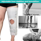 Three-Panel Knee Immobilizer & Knee Stabilizer - Leg Support Splint for Knee Pre-and Postoperative Injuries & Instabilities - Straight Leg Brace with Shoulder Strap to Prevent Sliding (21")