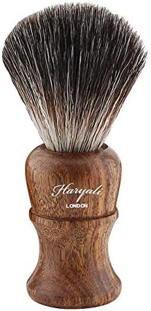 Wooden Mens Shaving Kit Double Edge Safety Razor, Synthetic Badger Hair Brush, Stand, Bowl & Soap Perfect Set for Men