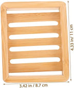 Cabilock 2 Pcs Wooden Soap Box Shower for Bar Soap Holder Body Bath Tray Cleaning Draining Slotted Dish Bar Dish Case Wooden Rack Drain Bamboo