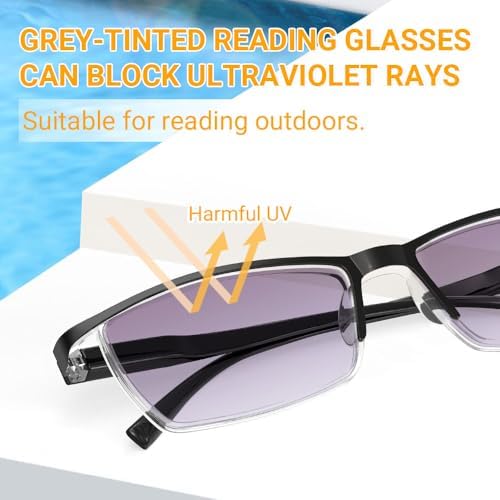 LUFF 4PCS Anti-Blu-Ray Reading Glasses Uv400,Sun Readers With Spring Hinges(1.75X)