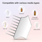 Metal Gua Sha Scalp Massage Tool - Multi-Edge Metal Head Massager & Scalp Scrubber, Portable Gua Sha Comb for Scalp, Face, Neck, Hand & Leg Care with Velvet Storage Pouch
