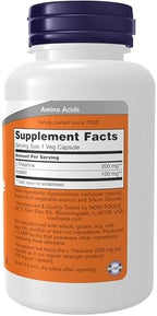 NOW Foods Supplements, L-Theanine 200 mg with Inositol, Stress Management*, 120 Veg Capsules