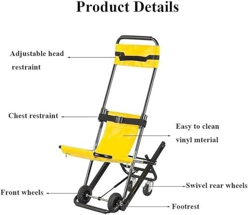 Folding Ambulance Chair - Evacuation Mobility Aid for Elderly and Disabled, Lightweight Transfer Chair for Up/Down Stairs