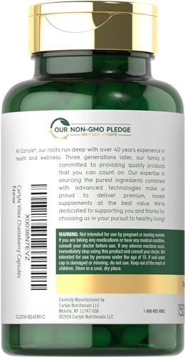 Carlyle Vitex Chasteberry Supplement | 150 Capsules | Vitex Agnus-Castus Fruit for Women | Non-GMO, Gluten Free