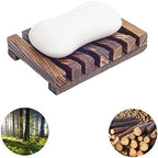 6 Pieces Wooden Soap Dish, Self Draining Soap Dish Holder Natural Drain Soap Saver, Soap Tray for Shower Used for Bathroom, Kitchen