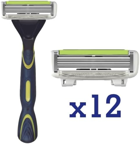ShaveMOB 6-Blade Men's Razor Kit (Flex Head Handle + 12 Refills) (No Trimmer) - The Caveman Shaving Kit