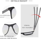 Blue Light Blocking Glasses Spring Hinge Photochromic Transition Sunglasses for Men Women Sun Color Changing Gaming Computer Blue Blockers Eyeglasses UV Protection Anti Glare Full Rim Eyewear