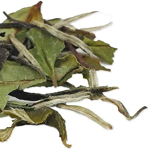 TIAN HU SHAN Premium White Tea Loose Leaf, Original Bai Mu Dan with a Light & Fresh Delicate Flavor, Low Caffeine, Hot & Cold Brew 4 Ounce (Pack of 1)
