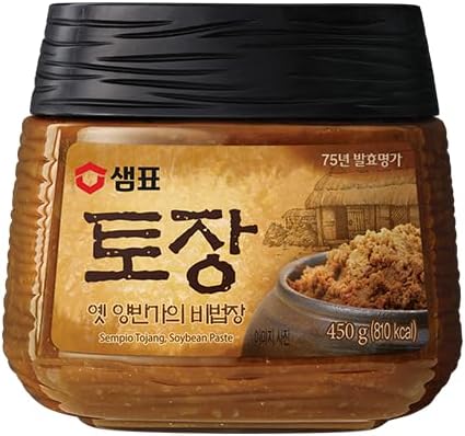 Sempio Doenjang: Traditional Korean Soybean Paste with Tojang & Red Chili Pepper, Premium Deeply Savory Fermented Soup Base for Jjigae, Alternative to Miso (15.9oz/450g)