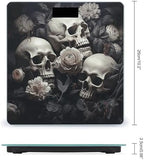 Digital Bathroom Scale for Body Weight Scale with Bright LCD Display, High Accuracy, Step-On Technology, Auto On/Off, Black and White Flowers and Skull Digital Scales, 400 Lbs /180kg