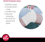 Cramer Eco-Flex Self-Stick Stretch Tape, White, 2" x 6 yds, Cohesive Athletic Bandage, Athletic Trainer Flexible Sports Underwrap, Easy Tear Vet Wrap for Pets, Self Adhesive Bandage Roll, 24 Rolls