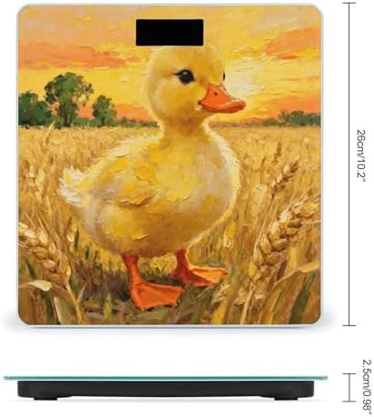 Cute Yellow Duck Body Weight Scale Accurate Stable Digital Bathroom Scale Safe Anti-Slip Home Scale with LCD Display, Anti-Slip Base & Safe Rounded Edge Design for Home Use