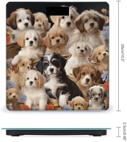 Cute Pet Dogs Bathroom Scale for Body Weight LCD Display Digital Bathroom Scale Tempered Glass Bathroom Weight Scales Fashion Smart Scales for Home Bedroom 400 Lb