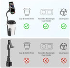 Cup Phone Holder for Car with 360° Adjustable Long Gooseneck, Cell Phone Holder Mount for Car | Truck | Golf Cart Compatible with iPhone & Samsung & All Smartphones