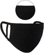 Trimming Shop Kids Face Mask Reusable Washable Face Covering for Children 2 Ply Face Mask, Cotton Face Mask Breathable Safety Mask Protection from Pollution, Black, 14cm x 10cm, 1pc