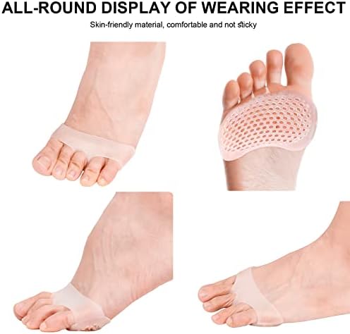 Metatarsal Pads Women Men 6 Pack, Reusable Gel Ball of Foot Cushion for Women High Heels, Foot Pads for Pain Relief for Shoes Pads, Bunion Forefoot Pads, Foot Cushion for Ball of Feet