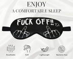 DS. DISTINCTIVE STYLE Fuck Off Eye Mask Middle Finger Funny Sleep Mask for Men/Women, Breathable, Blackout, Satin, Black