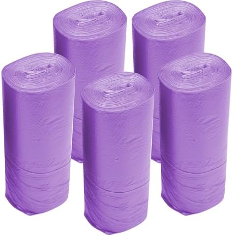 4 GALLON Bathroom Trash Bags Purple, 100 Counts Small Garbage Bags for Office, Bathroom Wastebasket Waste Bin Black Portable Rubbish Bags (Purple 100pcs)