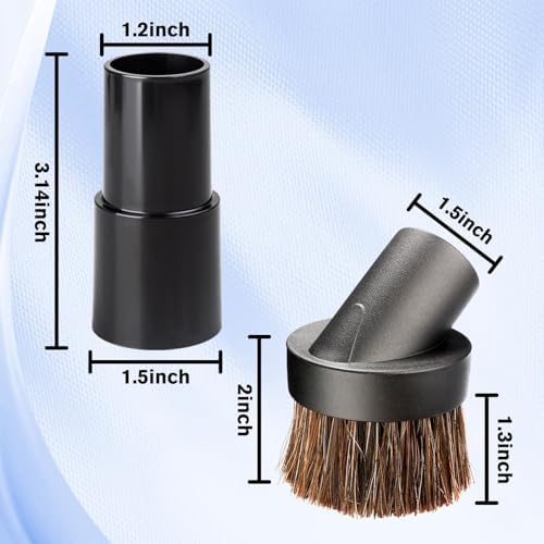 Round Soft Horse Hair Vacuum Brush Attachment For Shark Vacuum Brush Attachment With 1-1/4" to 1-3/8" Hose Adapter, Vacuum Attachments & Brushes For Shark Vacuum Attachments, Deep Car Upholstery & Nar