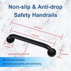 12'' Grab Handle Railing Wall Railing for Elderly Handrail Grab Rail Stainless Steel Pipe Hand Rail Safety Handle Bar Banister Rail Indoor & Outdoor Grab Bar