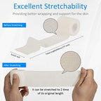 24 Pack Self Adherent Cohesive Wrap Bandages Non Woven Cohesive Bandage Elastic Self Adhesive Bandage Wrap Sports Athletic Tape First Aid Tape for Wrist Ankle Pet Vet Wrap Grip Cover 2 inch (White)