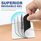 TENS Unit Electrode Pads, 20PCS 2"x2" Adhesive Electrodes Pads, TENS Unit Pads Replacement with Plug 2.0 mm for TENS Machine, Reusable and Latex-Free