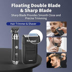 KEMEI Professional Beard Trimmer for Men, Electric Foil Shaver & Men's Facial Grooming Set, Cordless Bald Head Precision Trimmer, Rechargeable Foil Shaving Kit, Gifts for Men