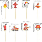 40PCS Fire Truck Cupcake Toppers, Fire Truck Birthday Party Supplies, Fire Engine Rescue Theme Party, Fireman Birthday Decors, Fire Cake Pick Fire Flame Cake Decorations