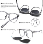 Blue Light Blocking Glasses with Magnetic Clip-On Lenses. Polarized, lightweight&stylish for Men&Women