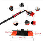Adjustable Window Cleaning Brush, Water Fed Glass Washing Kit with Extension Pole Portable for Solar Photovoltaic Panel, Car Trucks,5.4/18ft
