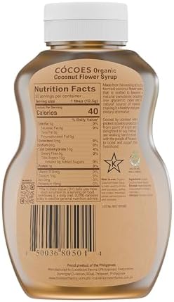 Coconut Syrup by COCOES | Organic, Low Glycemic Index Sugar and Honey Alternative | Vegan, Keto, Paleo, Gluten-Free, Diabetic-Friendly | Sustainably Farmed in the Philippines