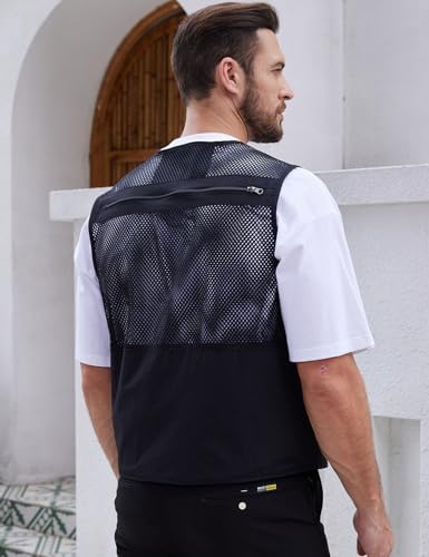 Gihuo Men's Fishing Safari Vest with Pockets for Summer Travel