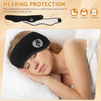 jojofuny Ear Muffs for Sleeping | Blindfold Ear Muffs All-In-One Headband and Noise Reduction Earplugs | Noise Canceling Earmuff for Sleeping, Black