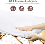 25PCS 84x35in Disposable Fitted Massage Table Sheets with Elastic, Breathable Disposable Massage Table Cover, Non Woven Fabric Spa Bed Covers, Single Use for Beauty Salon Wax Tattoo Facial Lash Bed