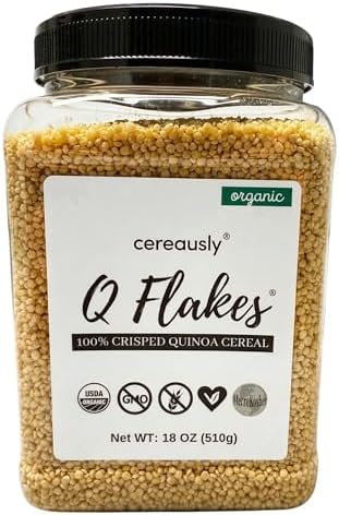 CEREAUSLY Organic Quinoa Crispies 18 oz – Puffed Quinoa Ancient Grain Crunch – Healthy Yogurt, Smoothie Bowl & Granola Topping – Gluten Free, Vegan, No Added Sugar, Kosher