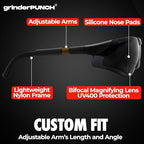 grinderPUNCH Bifocal Safety Sunglasses Sun Reading Glasses ANSI Z87 Impact Resistant Magnifier Sun Readers for Work Men Women