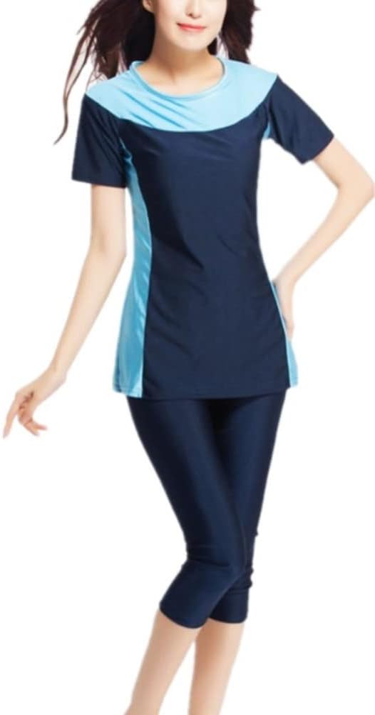 YEESAM Modest Swimsuits for Women Rash Guard 2 Piece with Skirt Muslim Burkini