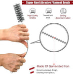 16 Inch Extra Long Pipe Cleaning Brush Set Abrasive Filament, 8 Piece Variety Pack for Removal of Rust, Corrosion, Paint, Etc.