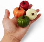 20PCS Mini Artificial Pumpkins, Fall Harvest Simulation Pumpkins Decor Fake Fruit Home Decor for Halloween Thanksgiving Party Decorations (Orange, Green, White, Red)