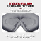 Sleep Mask, 3D Deep Contoured Eye Covers for Sleeping, 99% Block Out Light Eye Mask, Zero Pressure Cup Blindfold for Men Women, with Adjustable Strap for Sleeping, Yoga, Traveling (Grey)