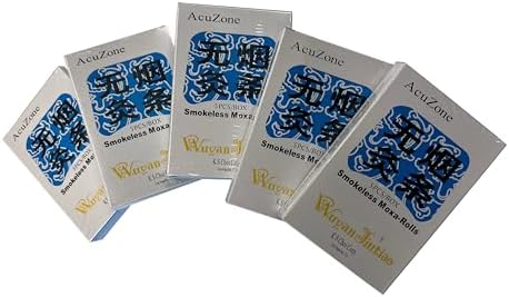 Acuzone Smokeless Moxa Rolls (5 Rolls/Box) - 5 Bundle Pack (Total 25 Rolls)