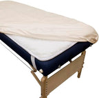 Body Linen Massage Table Cover - Reusable Barrier with Wipe Clean Surface. Waterproof PUL Material, Machine Washable. Protects Massage Table, Warmer and Pad - 1 Pack - Natural