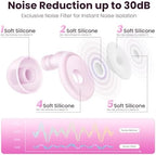 Ear Plugs for Hearing Protection, Ear Plugs for Sleeping Noise Reduction, 4 Sizes of Eartips Silicone Soft Reusable EarPlugs for Sleep Concert Noise Sensitivity with Case