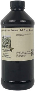 OliveNation Premium Lavender Extract from Natural Flavors, Light Floral Flavoring for Baked Goods, Beverages, Sauces, Non-GMO, Kosher, Vegan -16 oz