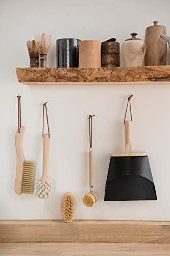 Beech Wood Dish Brush with Leather Strap