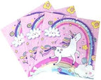 40 Pcs Dream Unicorn Party Napkins Flower Unicorn Napkins Disposable Paper Napkins for Wedding Banquet Restaurant Holiday 6.5"