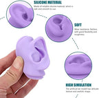 ARTIBETTER 2pcs Silicone Ear Models for Piercing Practice, Jewelry Display, Teaching, Sketching, Simulation Human Ear Models (Purple)