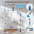 17.5'' Microfiber Mop for Floor Cleaning-Blue Flat Floor Mop with 58'' Stainless Steel Handle- 4 Reusable Washable Replacement Pads-Wet & Dry Use for Hardwood Tile Laminate-Home Kitchen Bathroom